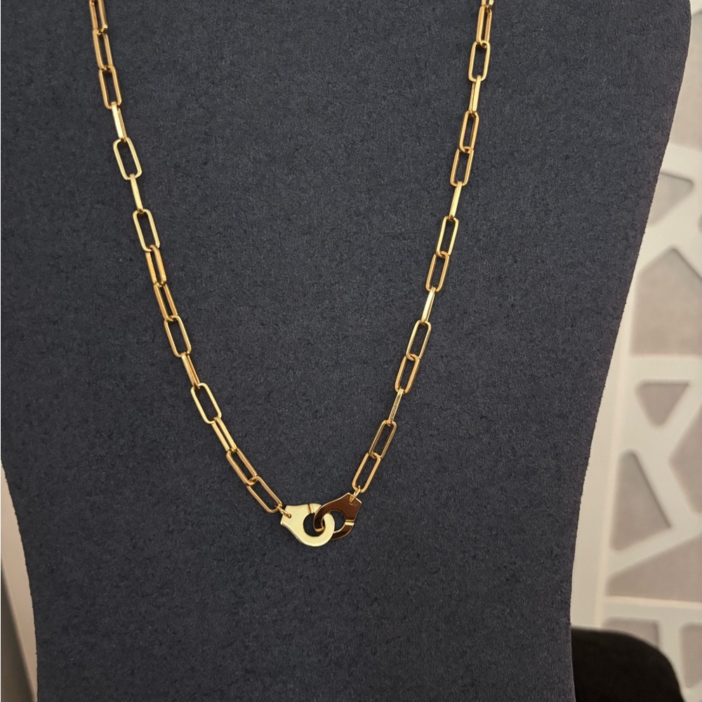 Gold-Filled Paperclip Chain Necklace w/ Lock Clasp